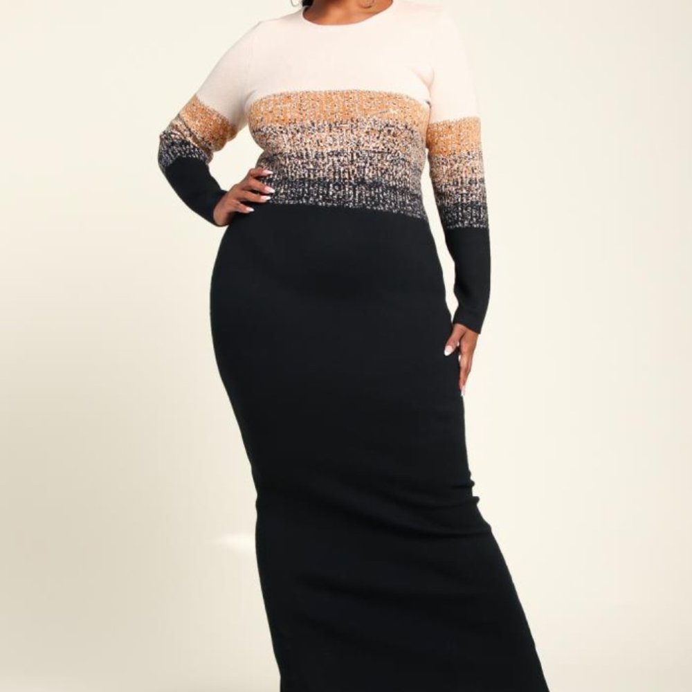 Ombre Knit Sweater Dress